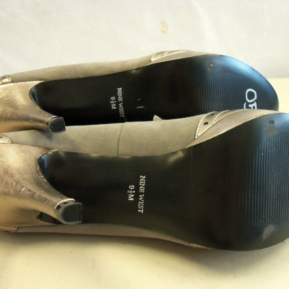 Nine West New CelebM Platform pumps 9.5 M Gold Leather burlesque pinup - Picture 4 of 7